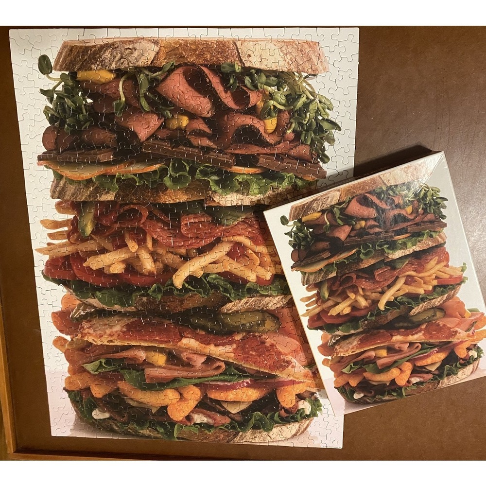 Springbok Snack Stack Jigsaw Puzzle 500 Piece Food Sandwich Vintage Complete VTG